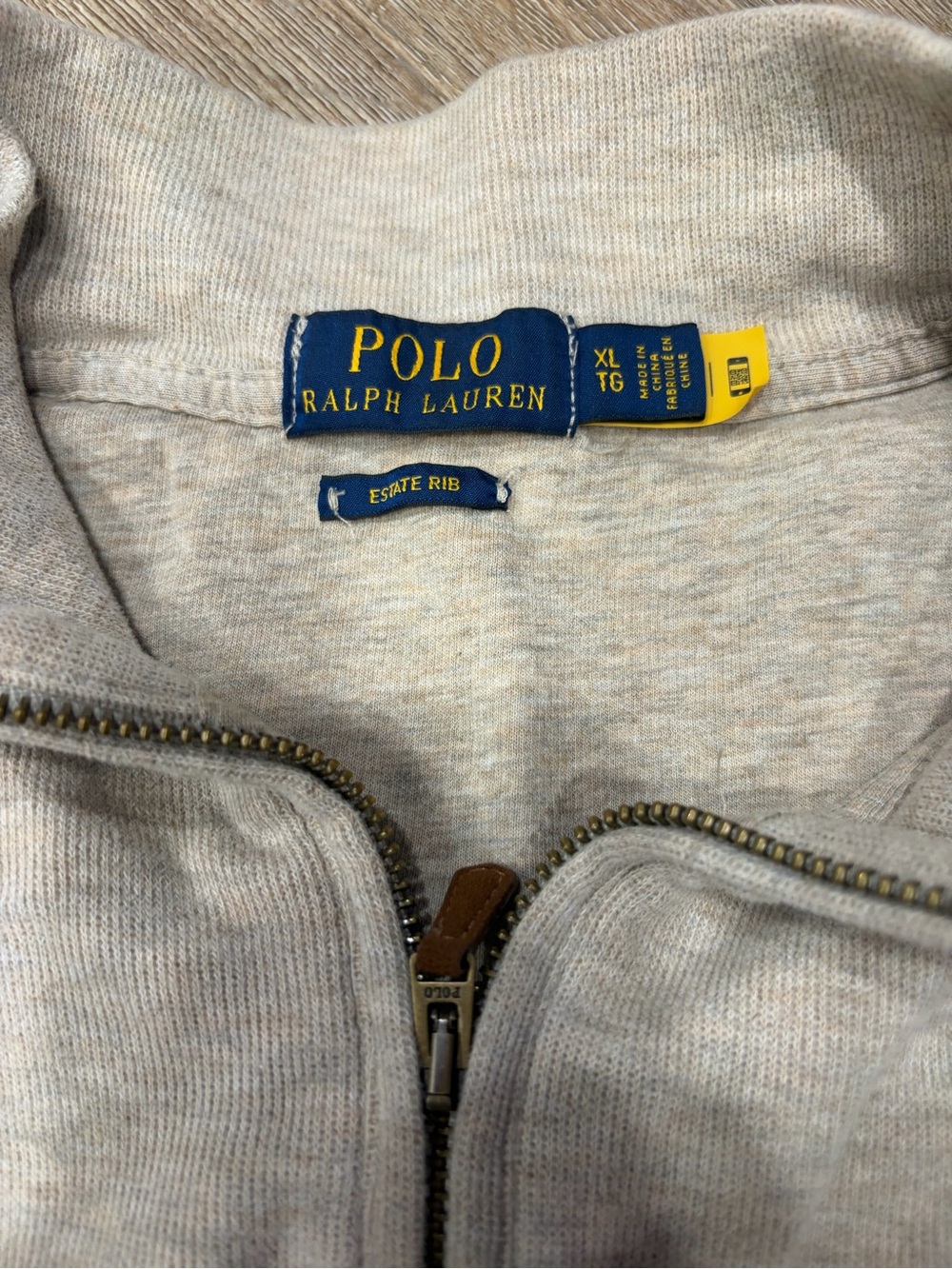 Polo by Ralph Lauren Heather Light Gray Quarter-Zip Pullover - Picture 3 of 3
